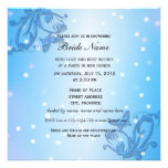 Elegant blue floral bridal shower invitation.