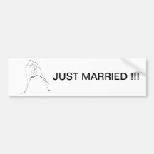Elegant Bride and Groom Silhouette Template Bumper Sticker