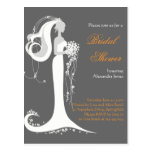 Elegant Bride Bridal Shower Party Invitation Postcard