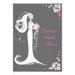 Elegant Bride Pink Flowers Bridal Shower Party Personalised Invite