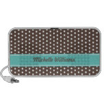 Elegant brown and white polka dots custom speakers
