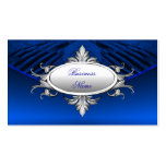 Elegant Business Card Art Deco Blue Silver Plaque