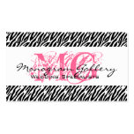 Elegant Business Cards Zebra Pink