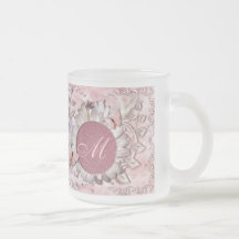 Elegant Butterfly Floral Gem Monogram Coffee Mug