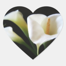 Elegant Calla Lily Flowers 9 Heart Stickers