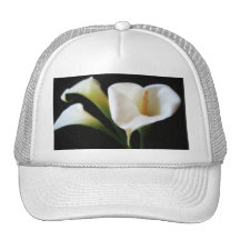 Elegant Calla Lily Flowers 9 Mesh Hat