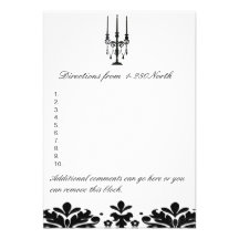 Elegant Candelabra Driving Directions Cards