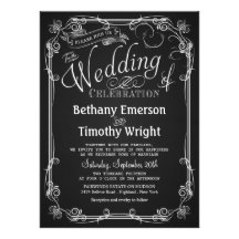 Elegant Chalkboard Wedding Invitation