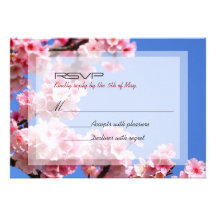 Elegant Cherry Blossom Wedding RSVP Card