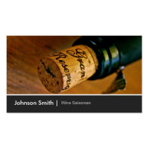 Elegant Chic Wine Bottle Salesman Salesperson Business Cards