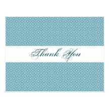 Elegant, classic royal blue wedding thank you post cards