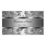 Elegant Classy Silver Embossed Floral Look Business Card