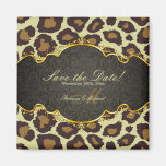 Elegant Damask Leopard Save the Date  Magnets