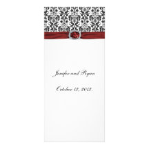 Elegant damask Wedding Menu Rack Card Template