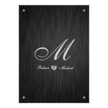 Elegant Diamond Encrusted Monogram Wedding Invites