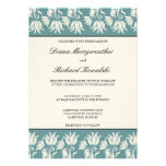 Elegant Floral (Blue & Cream) Wedding Invitations