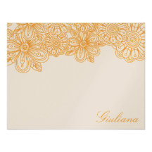 Elegant Floral Note Cards Custom Invites