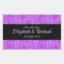 Elegant floral purple 'Save the date' Sticker