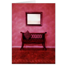 Elegant Foyer Settee Seat Mirror Interior Design Card
