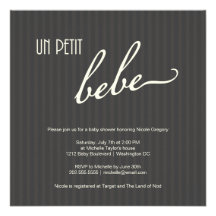 Elegant French Baby Shower Announcements