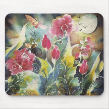 Elegant Garden of Flowers Mouse Pad