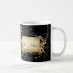 Elegant gold and black swirl design - customise it mug