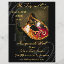 Elegant Gold Masquerade Ball Party Event Flyer