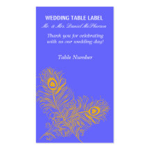 Elegant Gold Peacock Feathers Business Card Templates