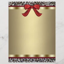 Elegant Gold Red Leopard Letterhead Personalised Flyer