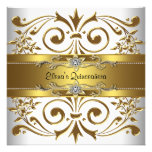 Elegant Gold White Quinceanera Invitations