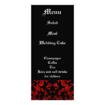 Elegant Gothic theme wedding reception menu Custom Rack Cards
