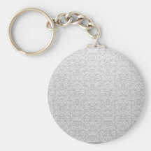 Elegant Grey and White Damask Vector Keychain