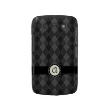 Elegant grey argyles monogram BlackBerry Bold case