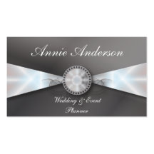 Elegant Grey Pearl Wedding planner Business cards