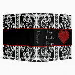 Elegant Heart & Damask Recipe Binder