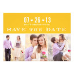 Elegant Heart Yellow Save the Dates with Photos Personalized Invites
