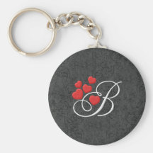 Elegant hearts letter B Key Chain