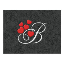 Elegant hearts letter B Postcards