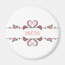 elegant hearts Mum Refrigerator Magnet