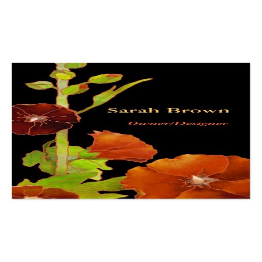 Elegant Hollyhocks Business Cards