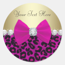 Elegant Hot Pink Leopard Stickers