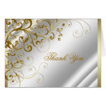 Elegant Ivory and Gold Thank You Cards