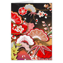 Elegant Kimono - Japanese Design Greeting Cards