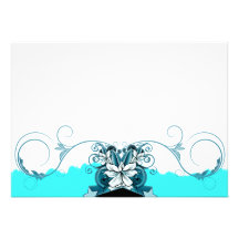 Elegant light blue floral wedding gift personalised invitation