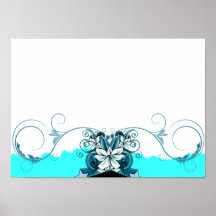 Elegant light blue floral wedding gift posters