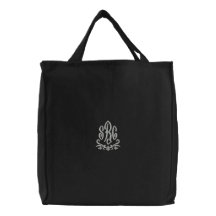 Elegant Monogram Initials Embroidered Bag
