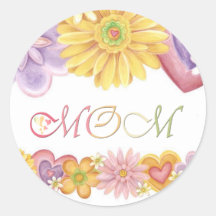 Elegant Mum Round Stickers