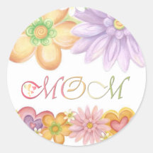 Elegant Mum Round Stickers