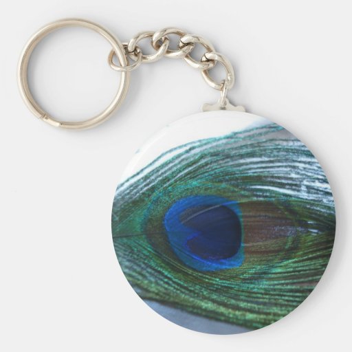 Elegant Peacock Feather Keychains