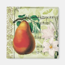 Elegant Pear Fridge Magnets